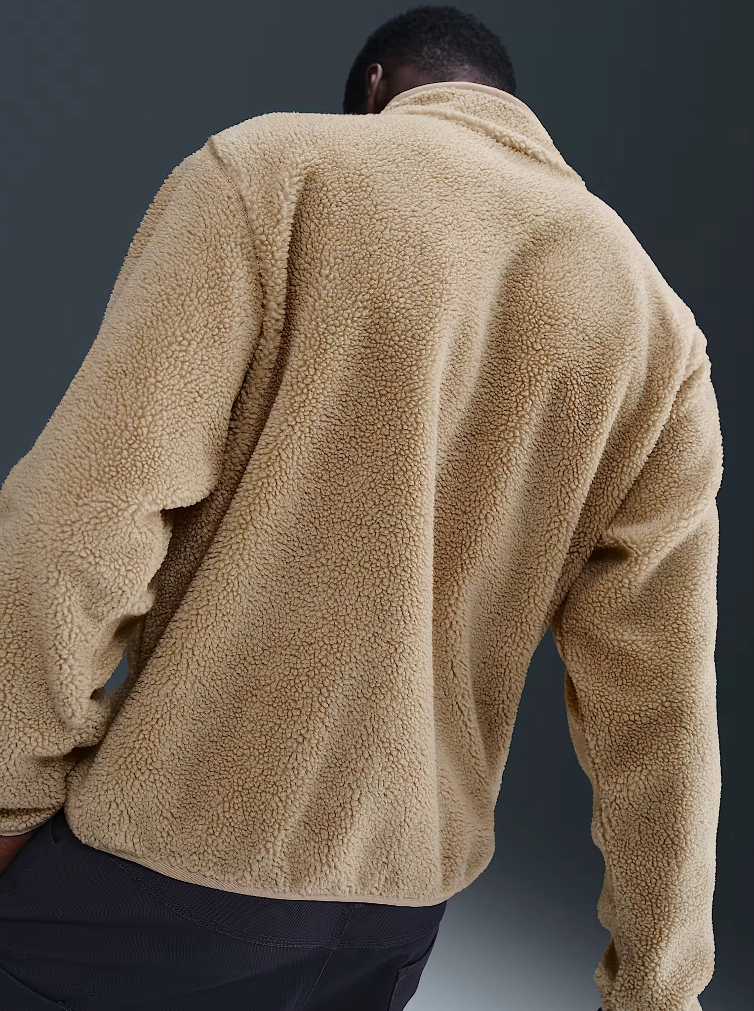 College Wear Tagless Neck 1/4 Zip Sherpa Track Top