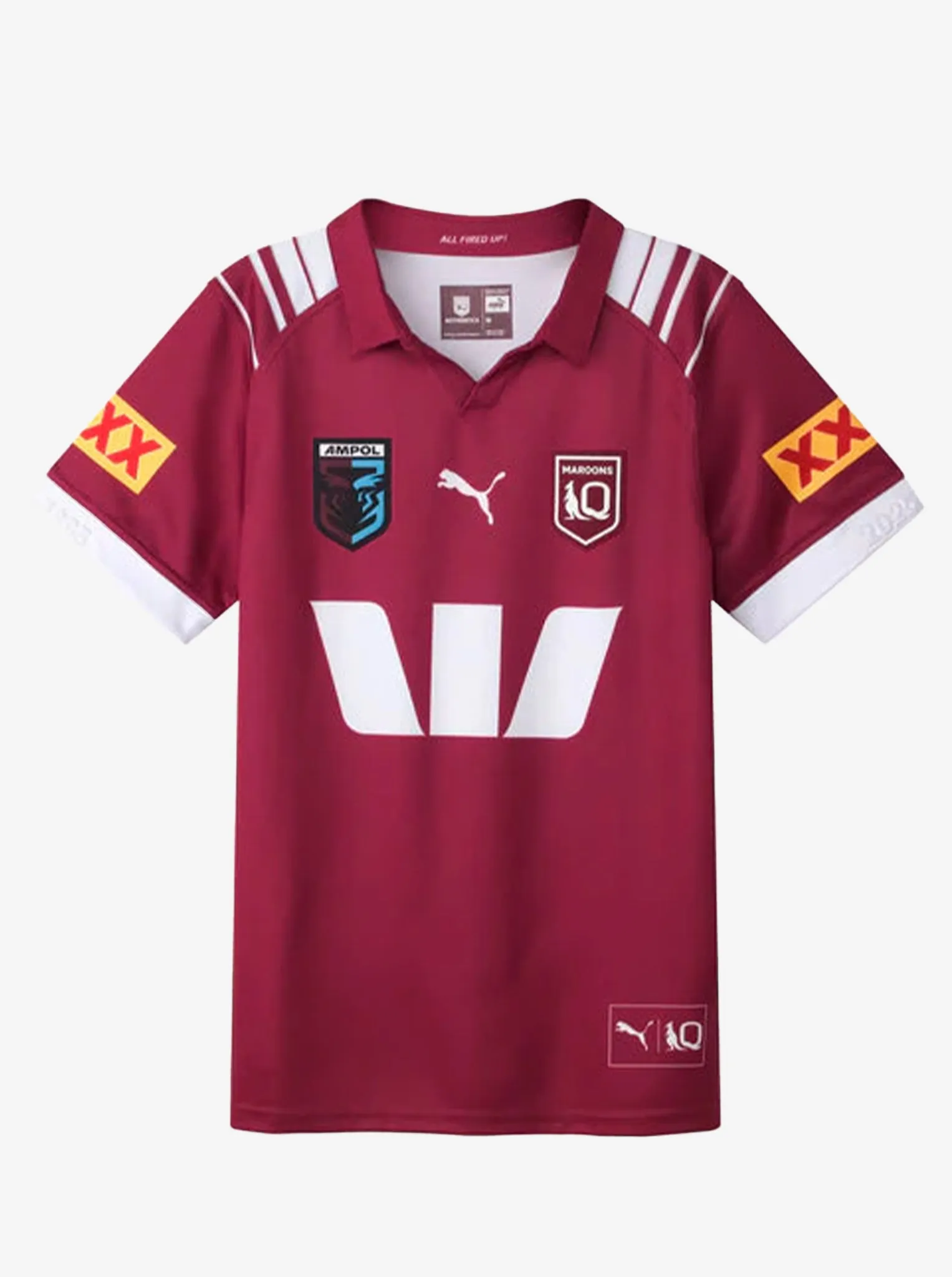 Tagless Comfort Strategic Perforation Design 2025 Queensland Maroons Replica Home Jersey