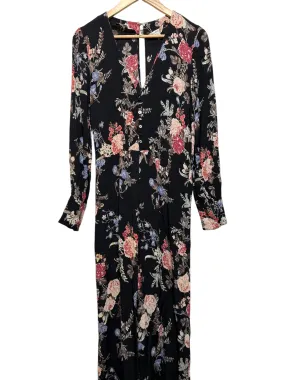 Minimal Mood Day Ready Miss Selfridge Black Floral Dress (Size M)