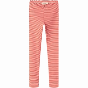 Stylish Stretch Wear Travel Enthusiast Flexible Wear MarMar Modal Fine Rib Red Stripe Leggings