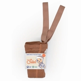 Beginner Level Seamless Design Maternity Wear Mesh Panel Silly Silas Wooly Footless Tights With Braces Cappuccino