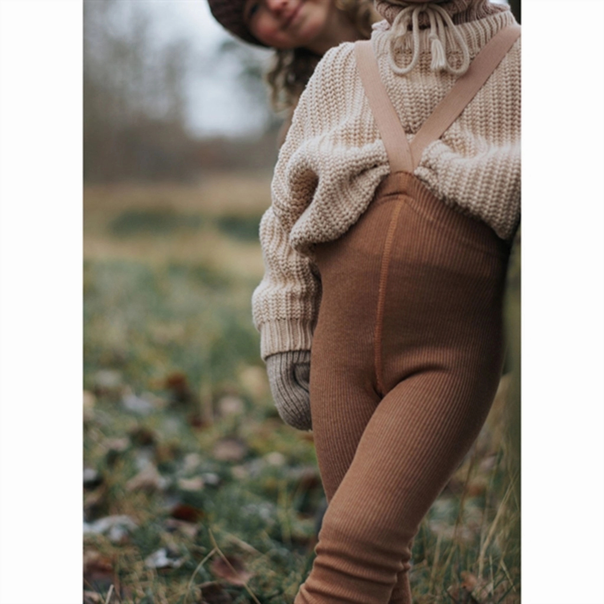 Silly Silas Wooly Footless Tights With Braces Cappuccino Everyday Movement