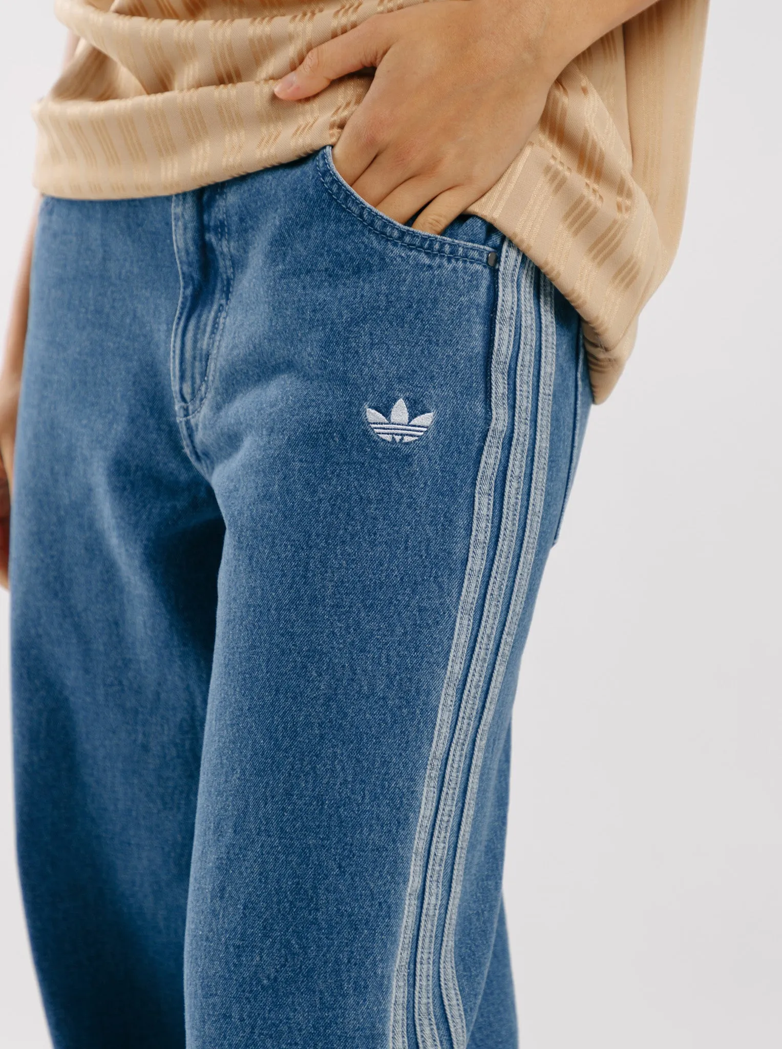 Perfect Fit Customizable length Adicolor Denim 3-Stripes Track Pants