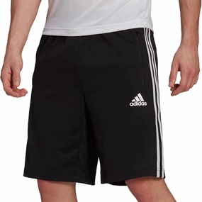 adidas Men's Black/White Designed 2 Move 3-Stripe Primeblue Shorts Travel Fit Trendy Comfort