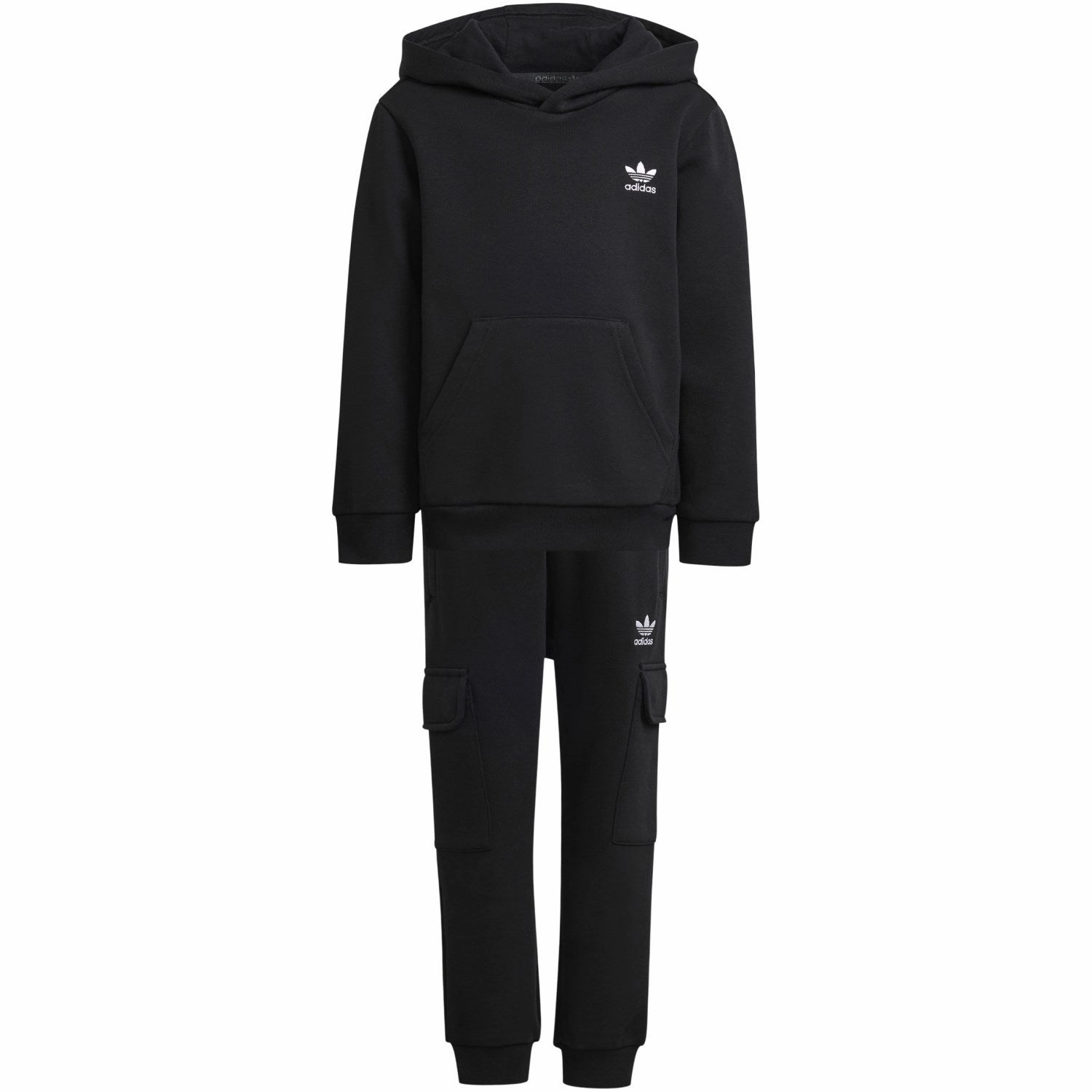 adidas Originals Black Hoodie Fz Cargo Sweat Set trip