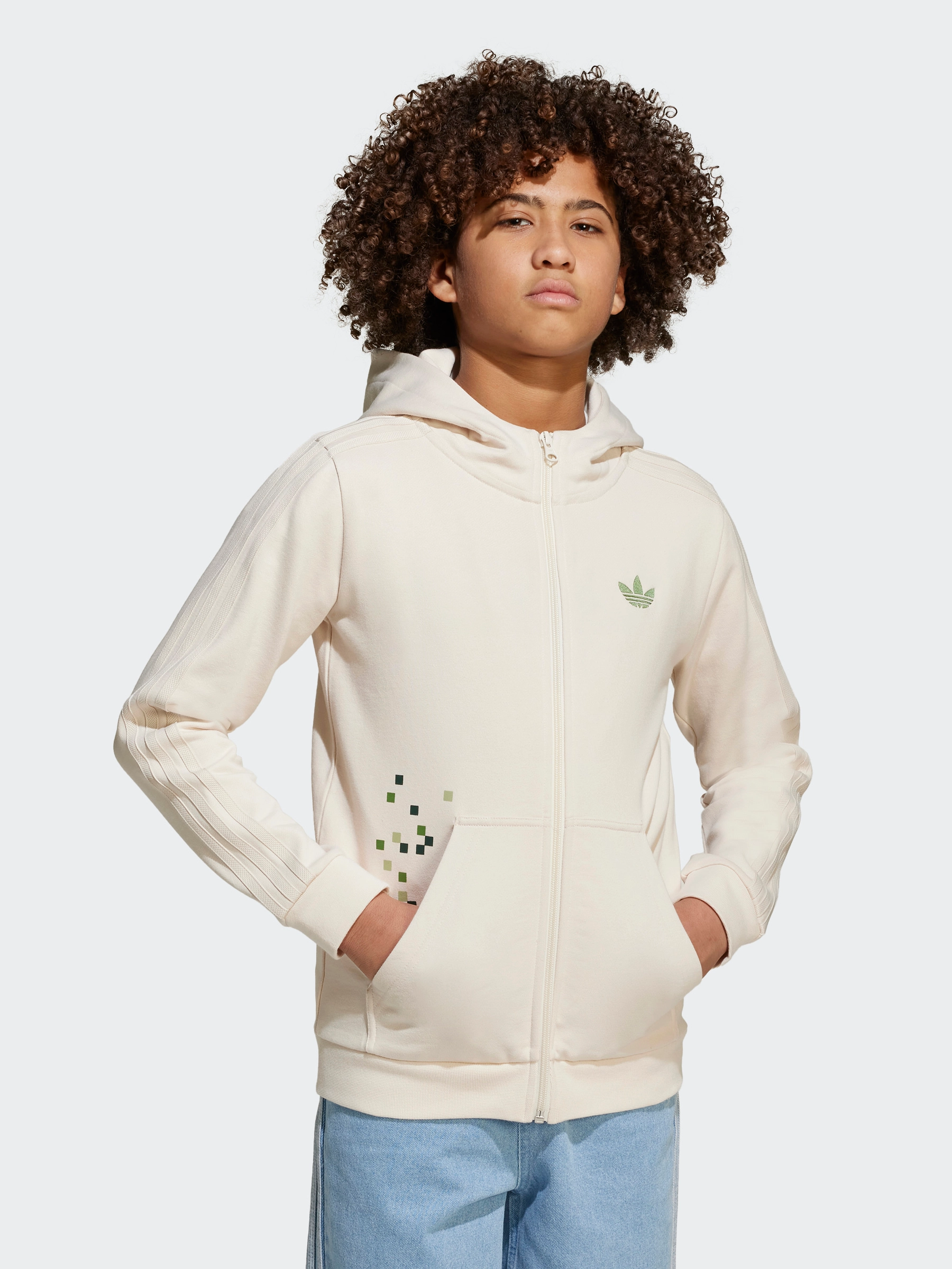 Durable Reinforced Hood Long Sleeves adidas Originals X Minecraft Graphic Hoodie Kids
