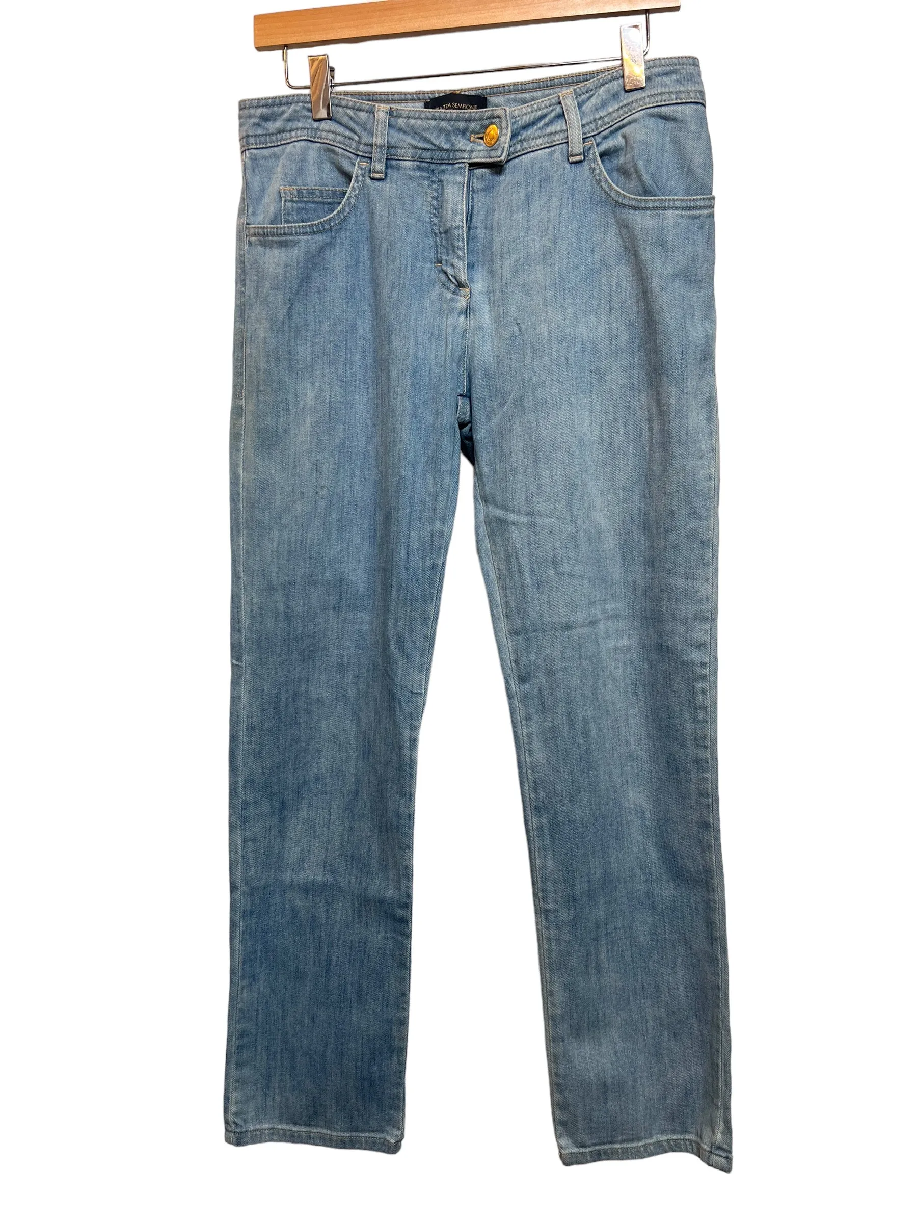 Piazza Sempione Women's Blue Trousers (W32) Non Slip Waist Grip stain guard