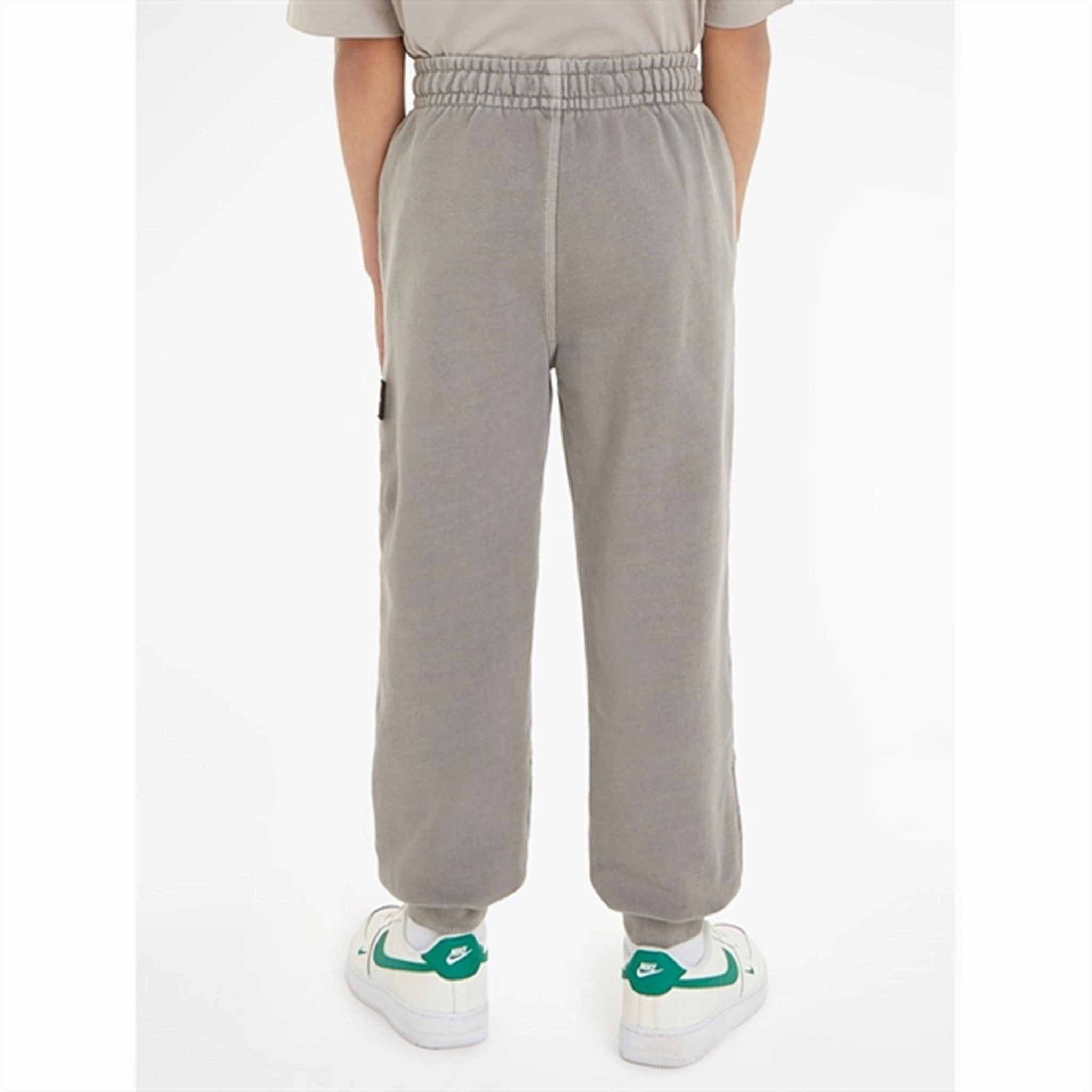 Customizable DoubleLayered Fabric Calvin Klein Mineral Dye Badge Jogger Pants Ck Black