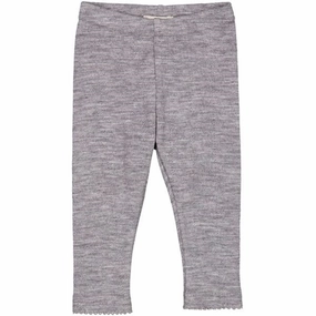 MarMar Wool Pointelle Grey Melange Leggings Shape Enhancing