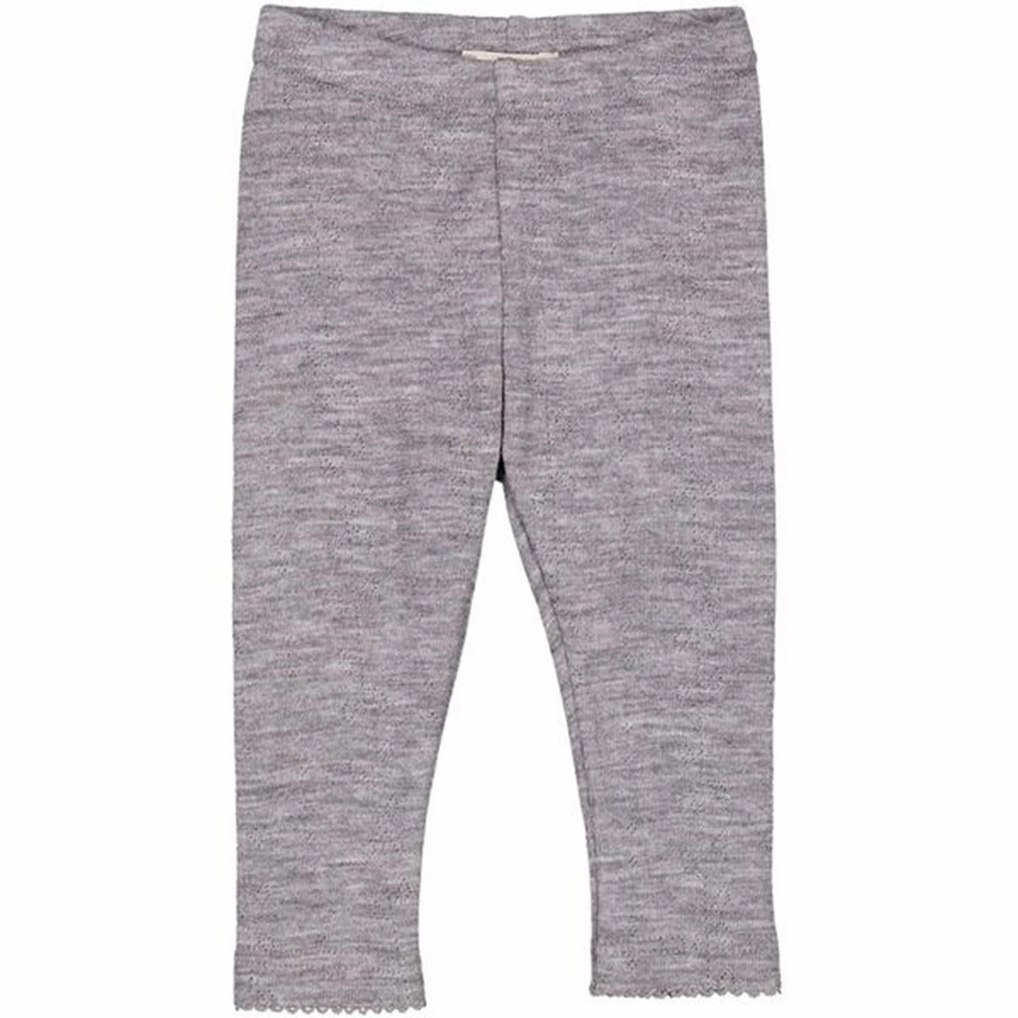 MarMar Wool Pointelle Grey Melange Leggings Shape Enhancing