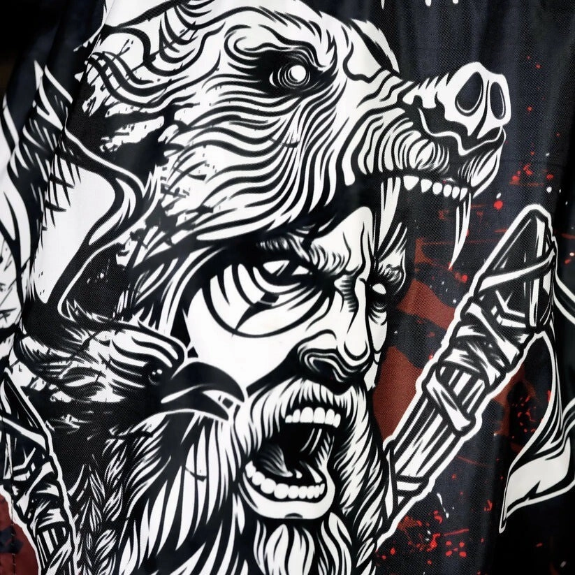 Soft Texture TUFF Muay Thai Shorts The Barbarian Black RMS121