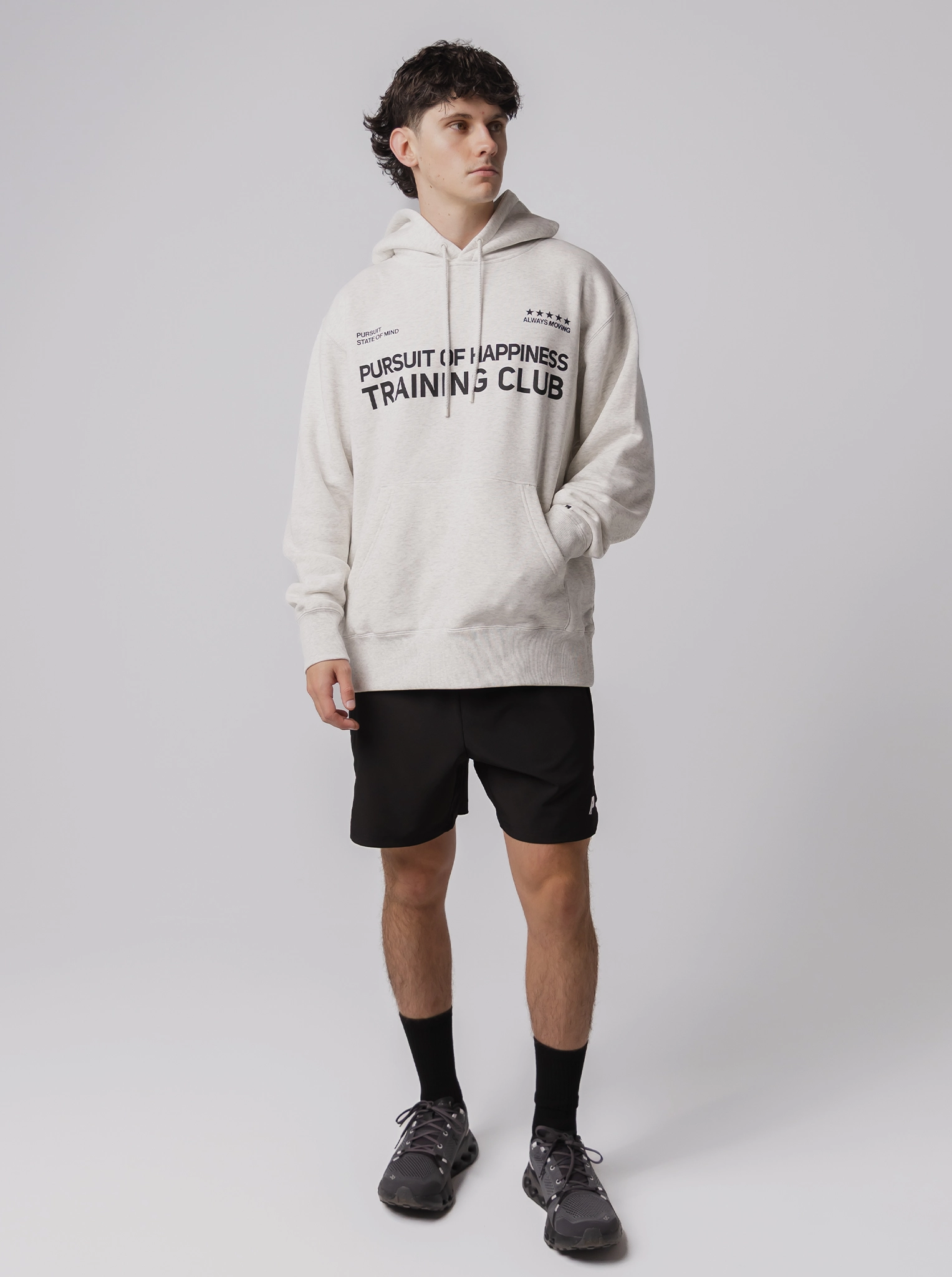 hooded feature Training Club Heavyweight Pullover In Heather Grey