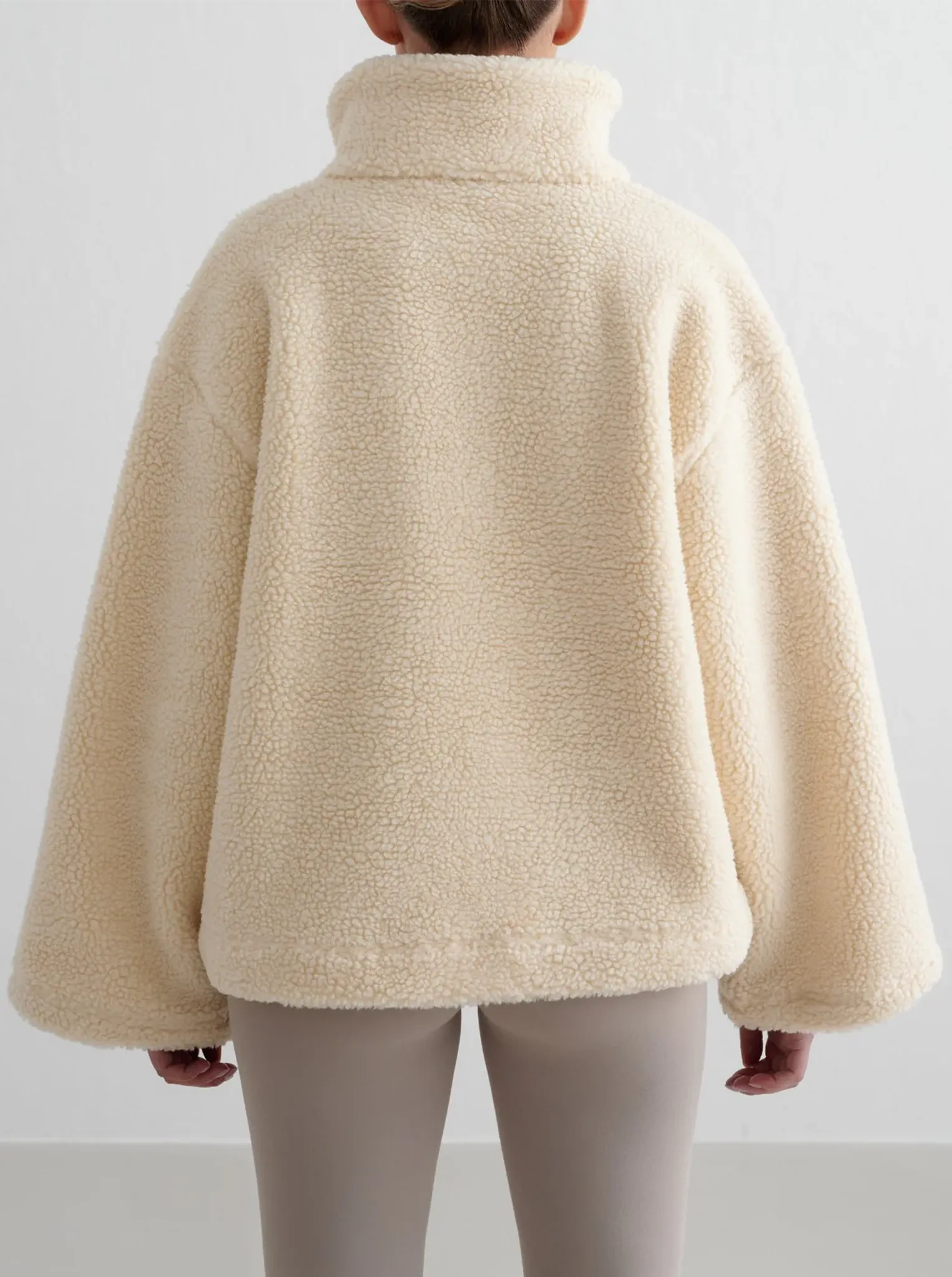 windy Almond White Pile Anorak