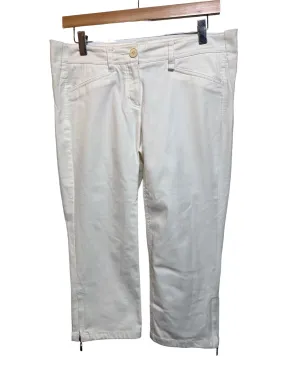 Theory Women's White 3/4 Length Trousers (W33) Flexible Knee Articulation