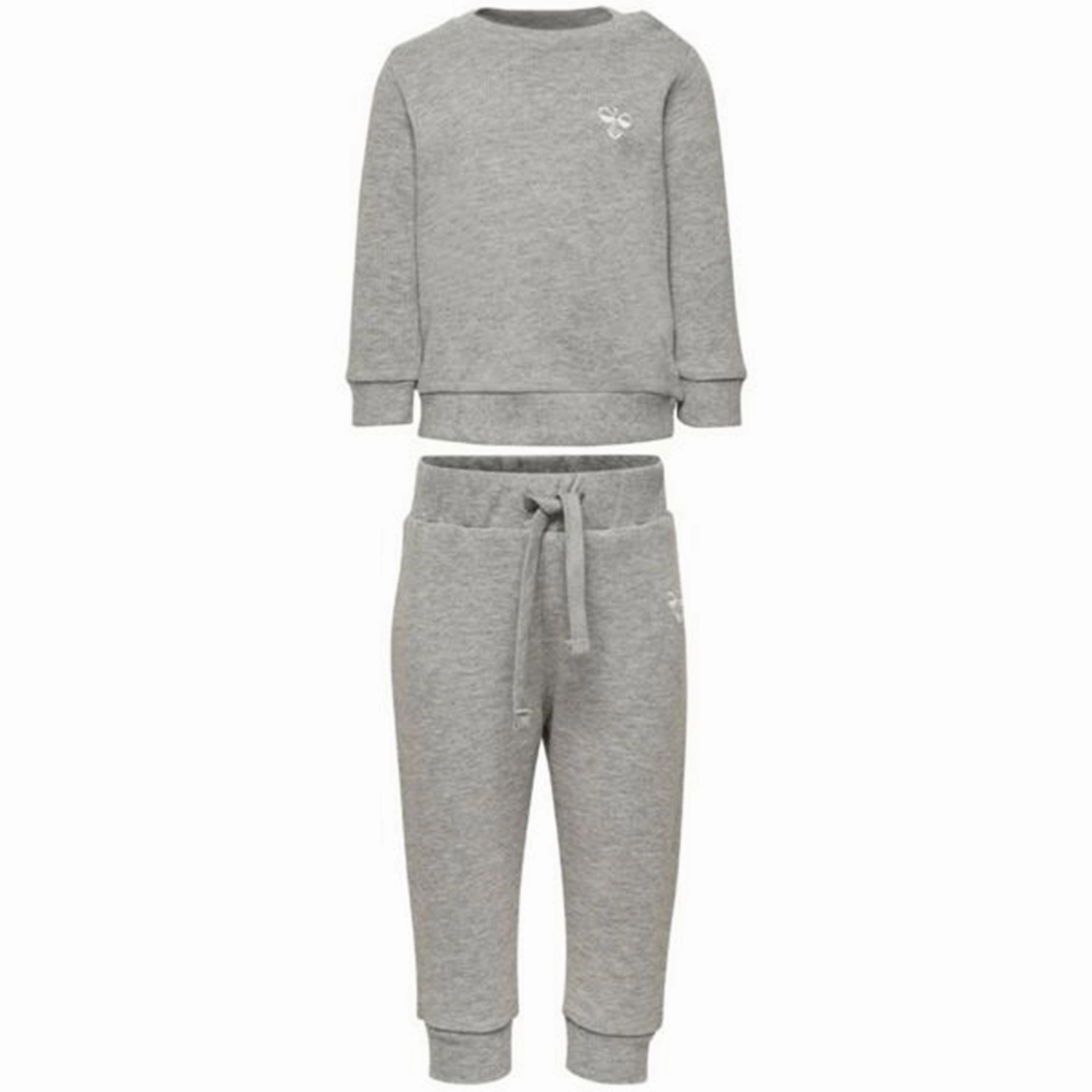 Flexible Ribbed Cuffs bowling alley Hummel Santo Crew Suit Grey Melange