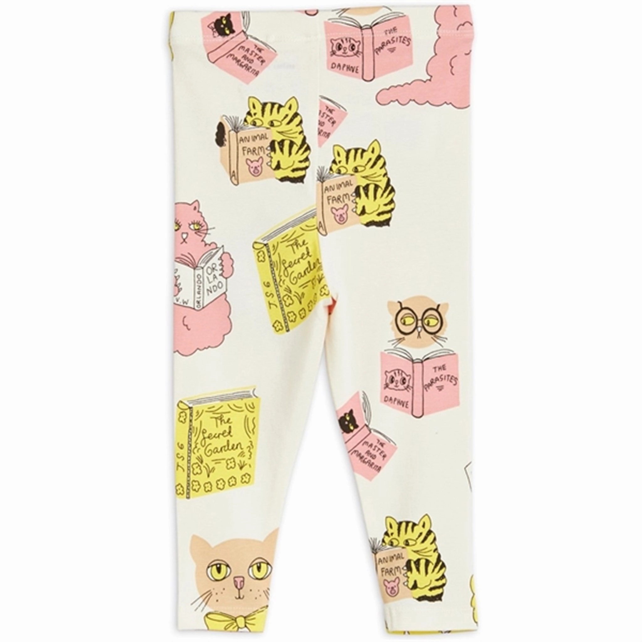 Eco Shopper Double Layer Quick Dry Technology Mini Rodini Cats Aop Baby Leggings Offwhite