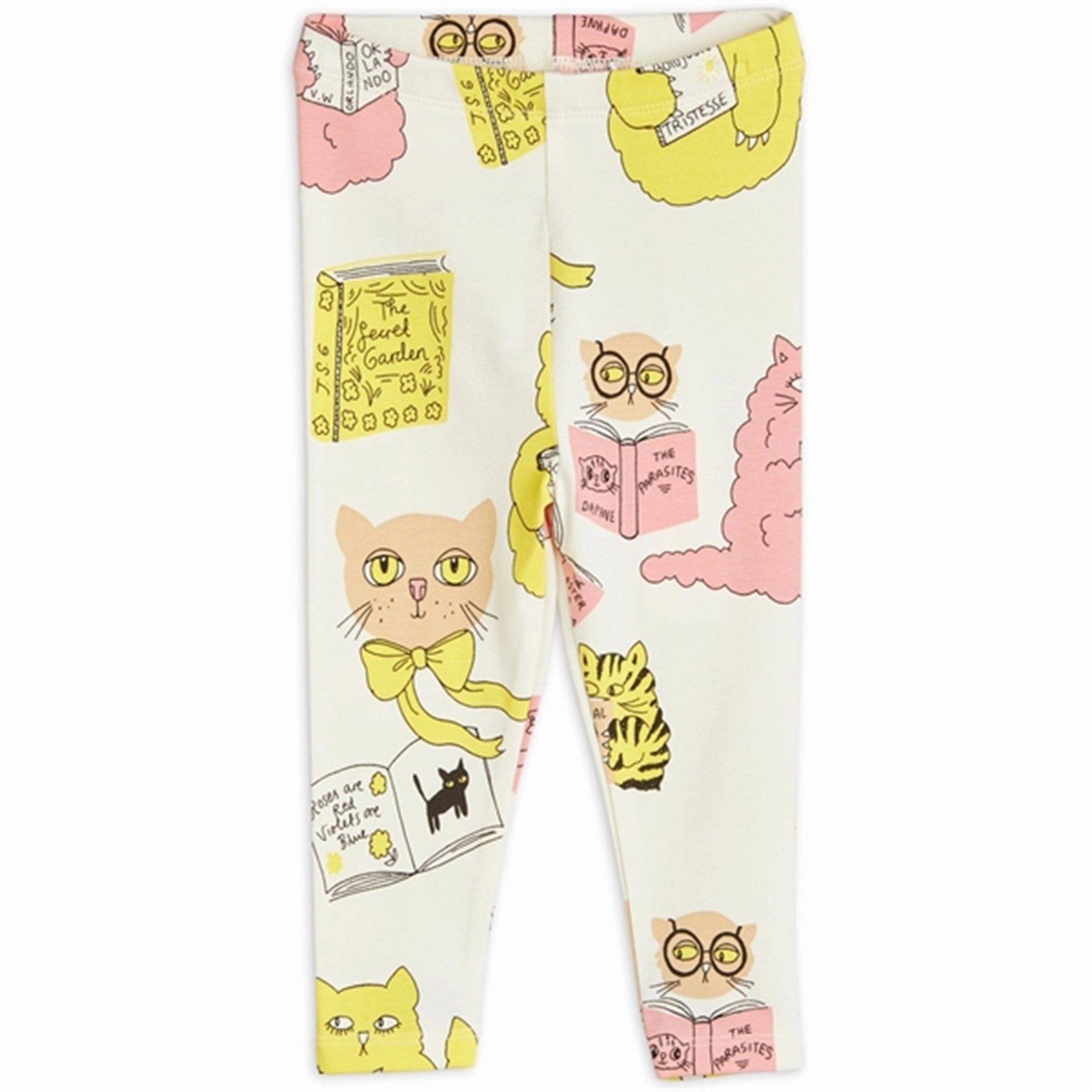 Mini Rodini Cats Aop Baby Leggings Offwhite Ultra Soft Material