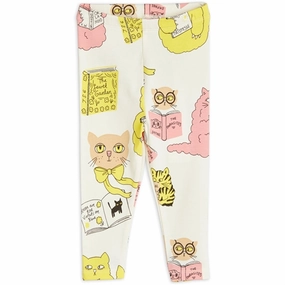 Mini Rodini Cats Aop Baby Leggings Offwhite Ultra Soft Material