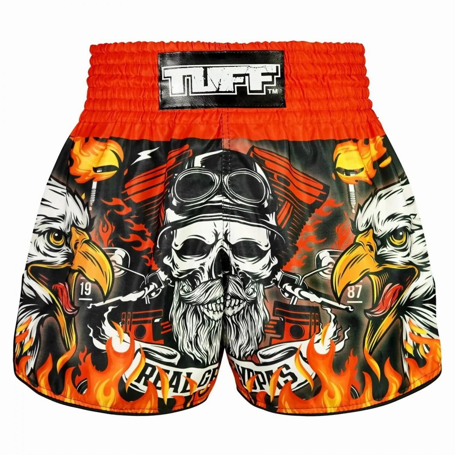 TUFF Muay Thai Shorts Graybeard and The Eagle RMS108 mesh ventilation Non Slip Inner Grip