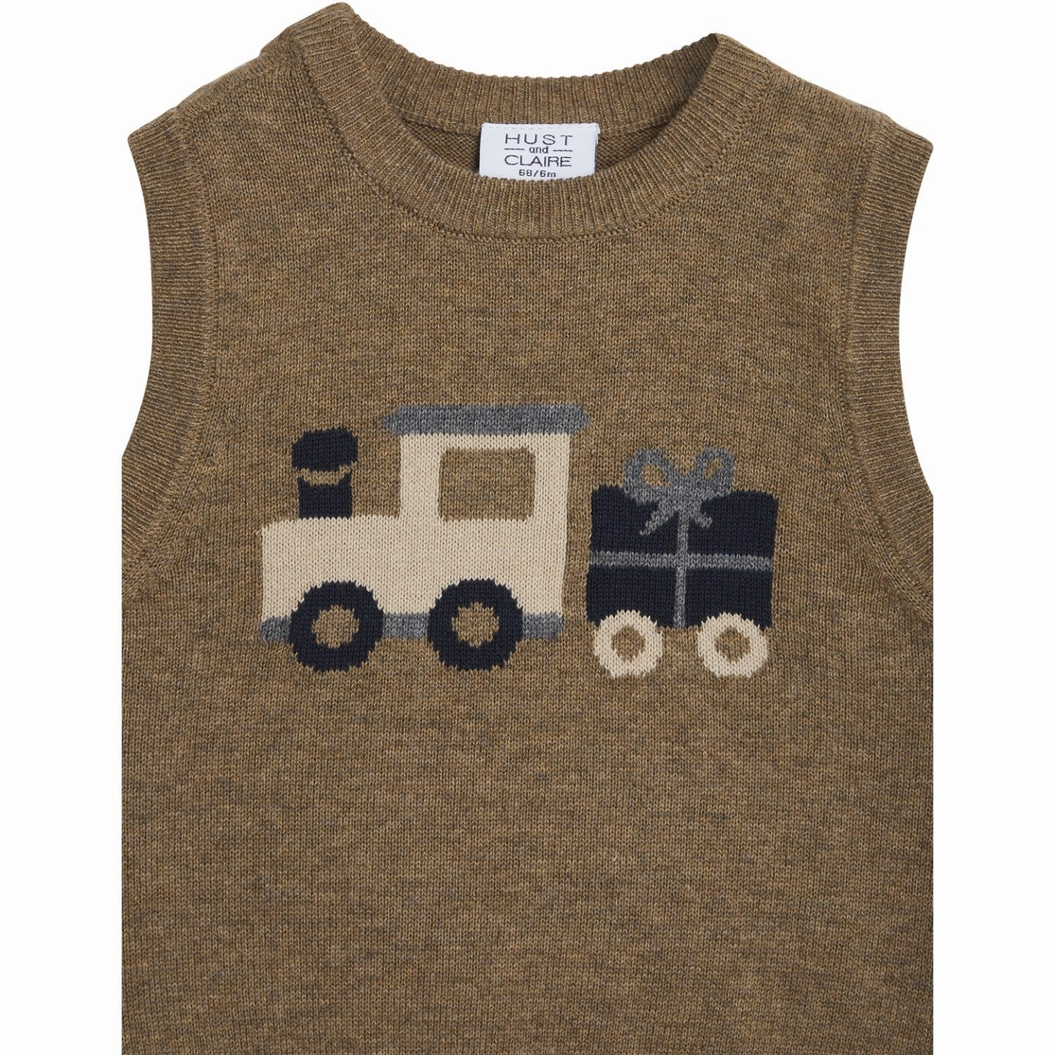 Hust & Claire Coffee Melange Perry Vest Option Foldable Construction