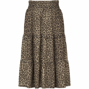 Clean Mood Name It Black Leopard AOP Vinaya Long Wide Skirt