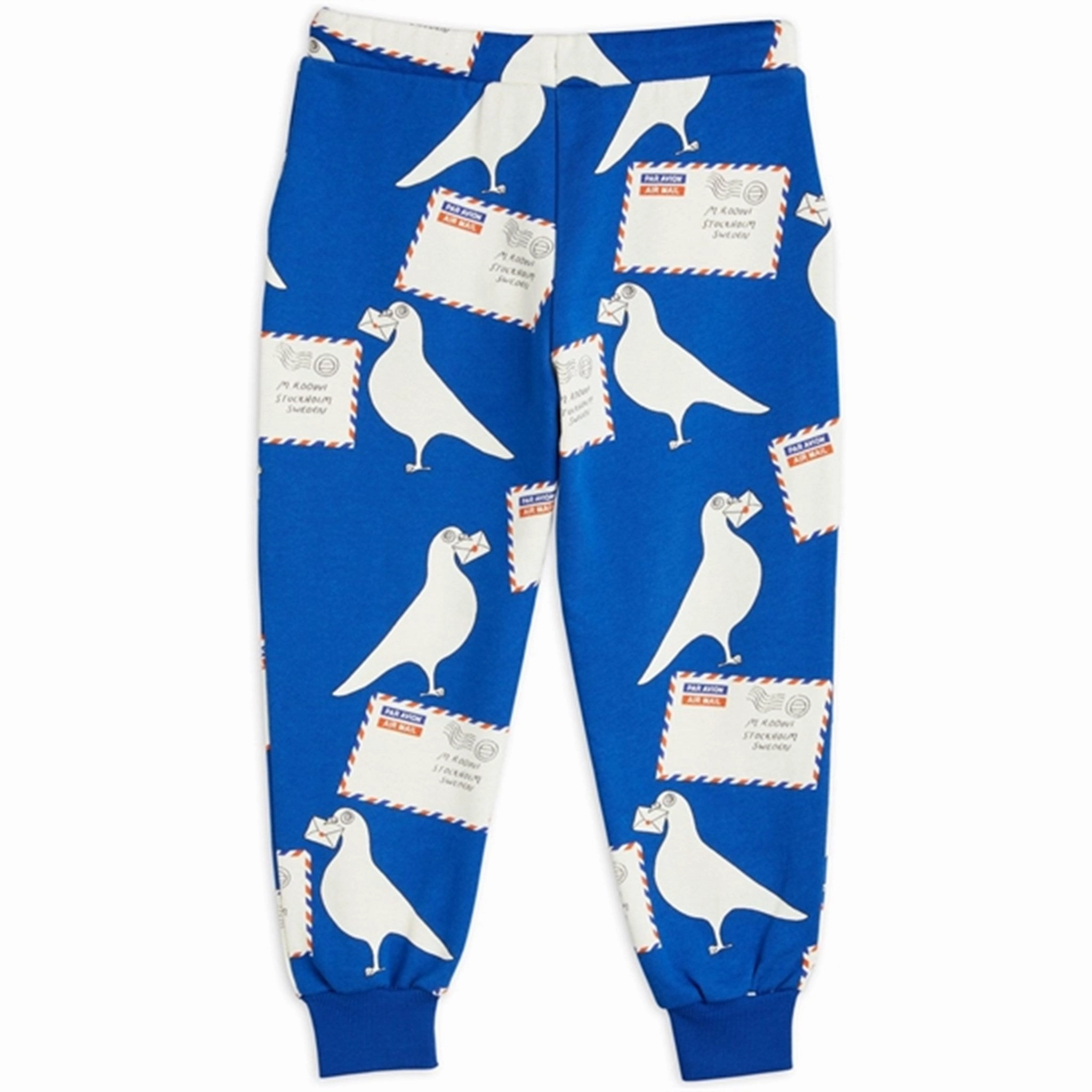 beauty parlor Mini Rodini Pigeons Aop Sweatpants Blue