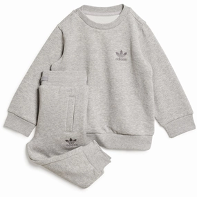 Effortless Style Gusseted Crotch Design adidas Originals Medium Grey Heather Trefoil Sweat Set
