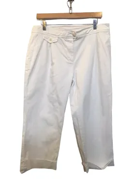 Smart Design Max Mara Cropped White Trousers (Size L)