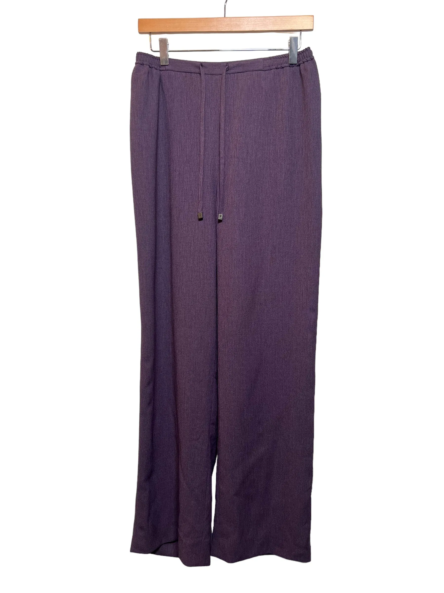 Comfy Vibes Non Clip Viyella Women's Purple Trousers (Size L)
