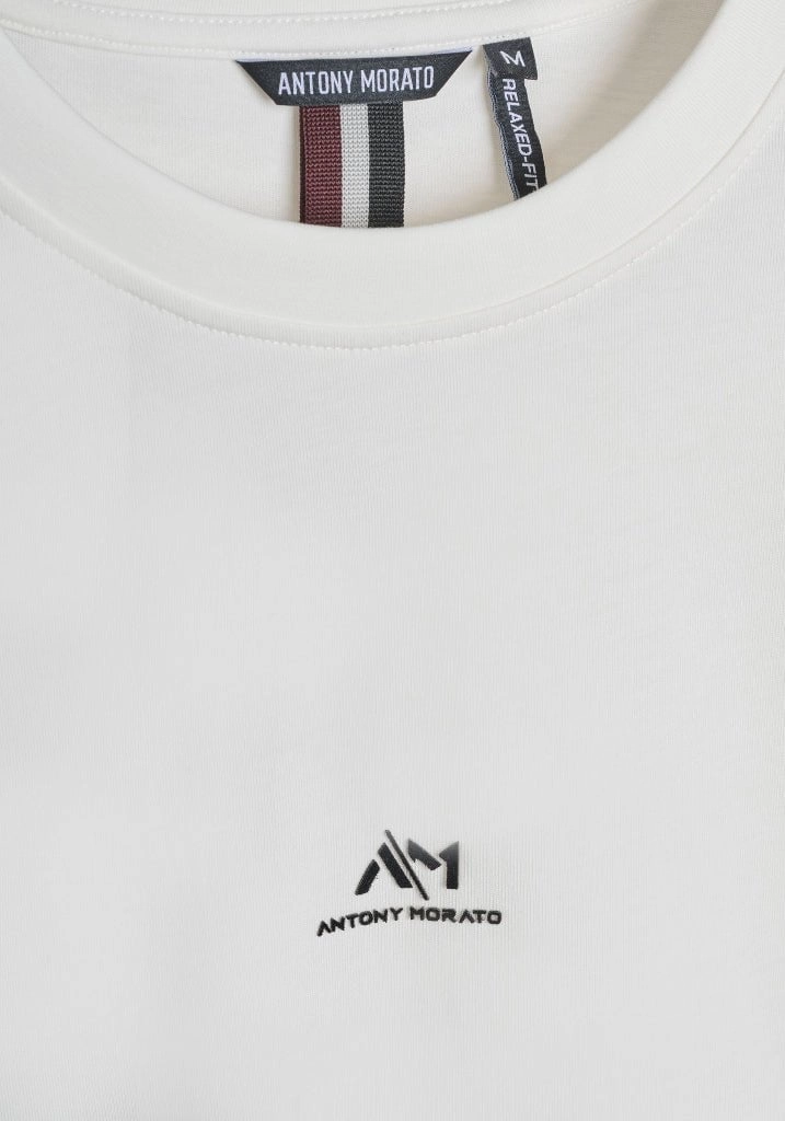 Antony Morato Rubber Flock Logo T-Shirt Men Comfy Comfort Adjustable Hem