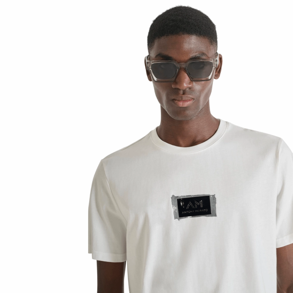 Antony Morato Small Chest Logo T-Shirt Men Anti Pilling Finish