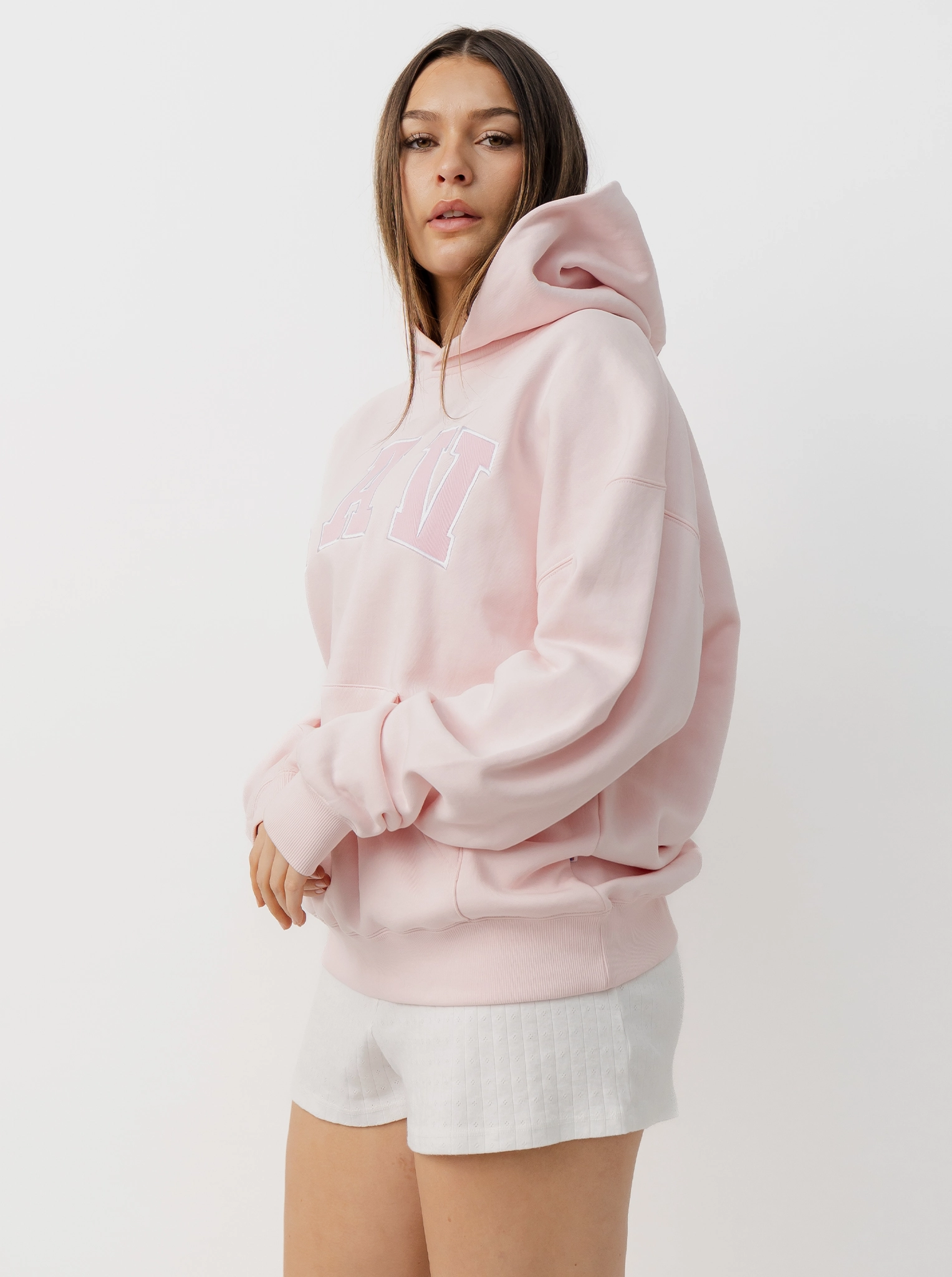 Ribbed Hem Travel Style Applique Hoodie