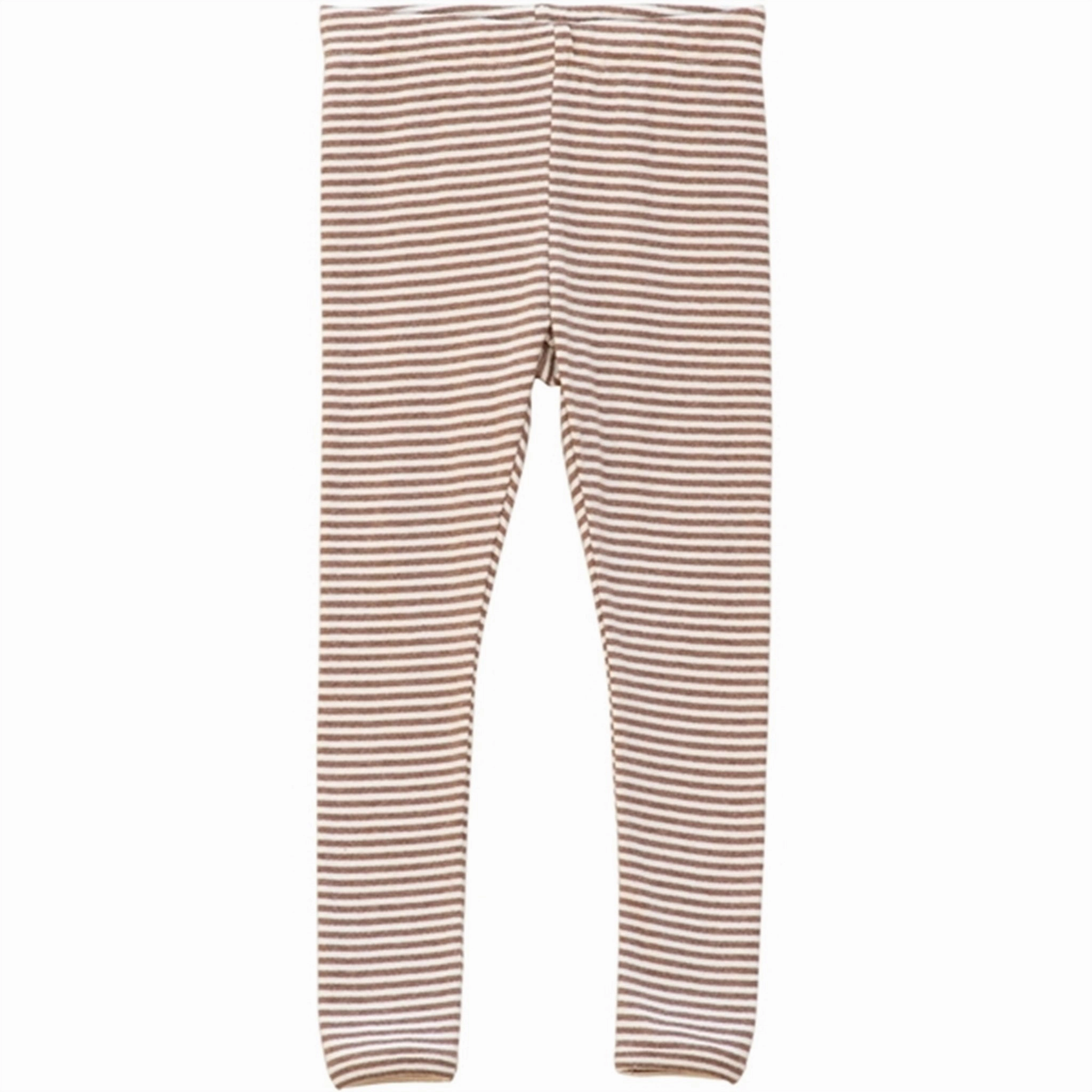 Serendipity Acorn/Offwhite Stripe Leggings Slim and Comfortable Power Feel