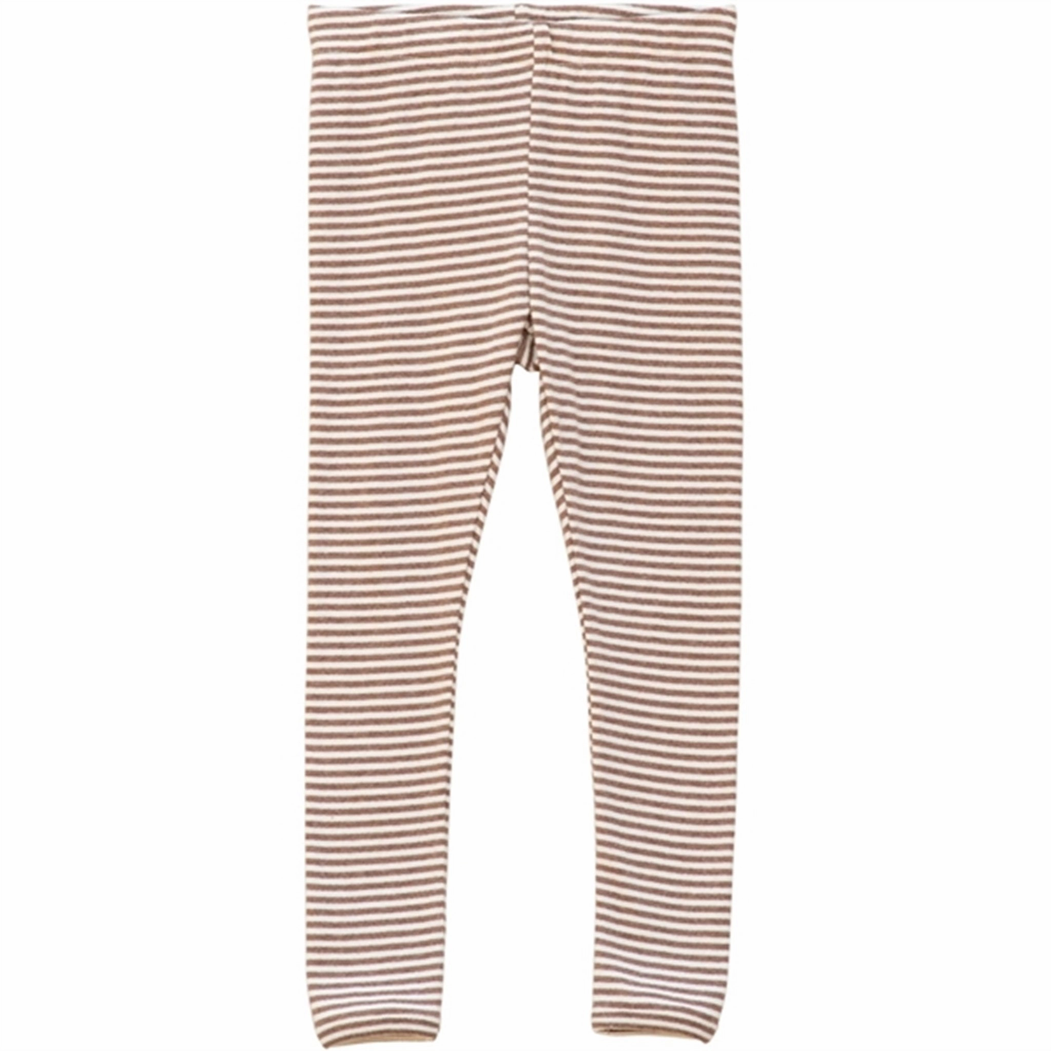 Serendipity Acorn/Offwhite Stripe Leggings For Teens Compression Support Double Layered Fabric