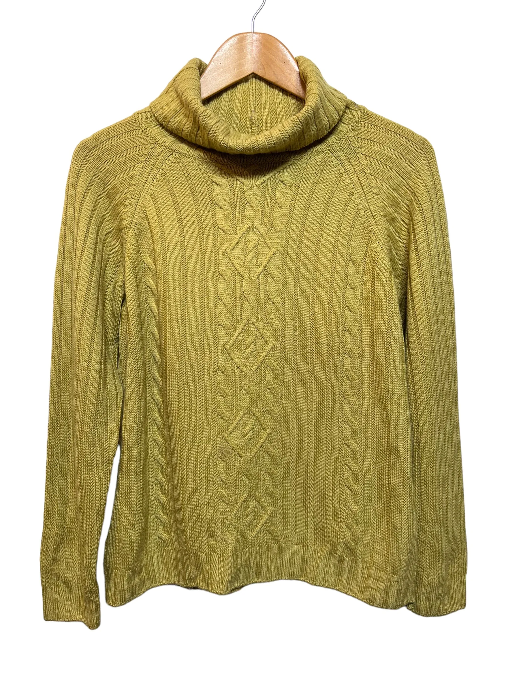 All Fit Look Artigiano Green Knitted Turtle Neck Sweater (Size XL)