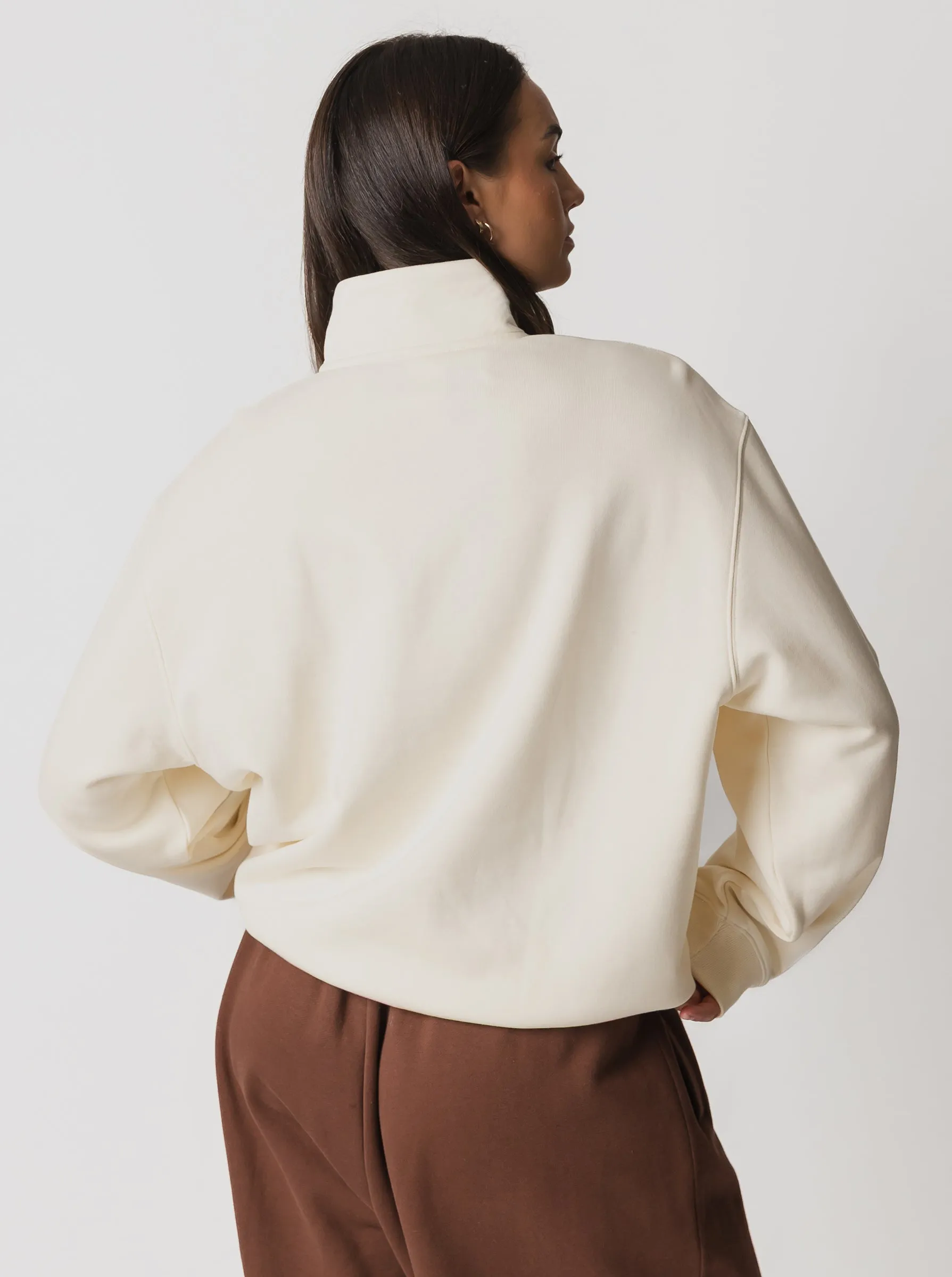 Lounge Comfort Beach Walk Essentials Linear Oversized Quarter-Zip