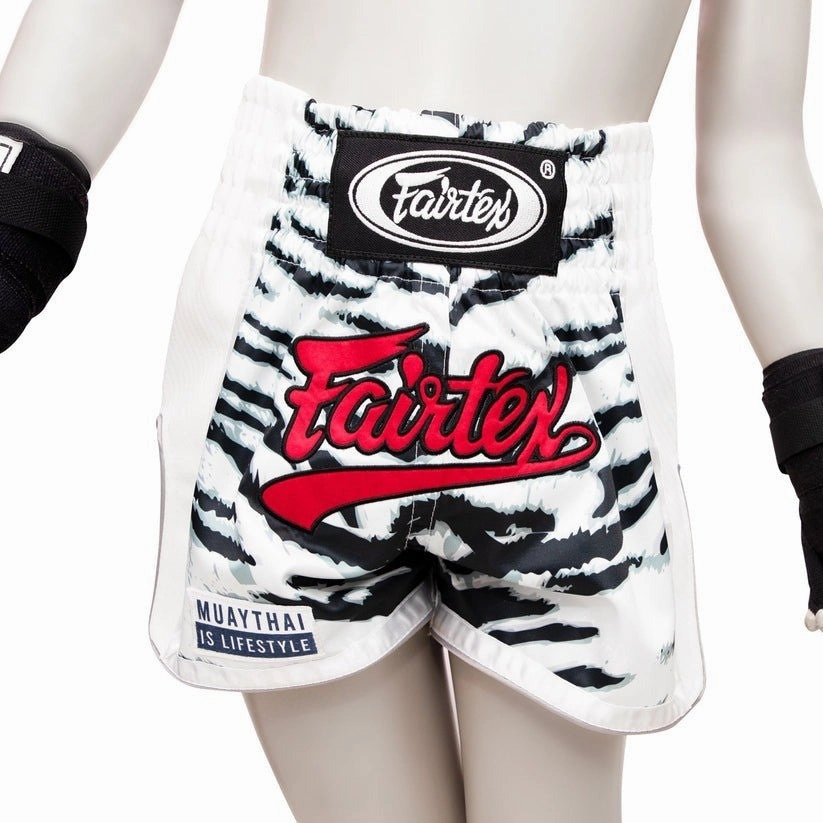 Fairtex Kids Muay Thai Shorts White Tiger Kickboxing BSK2103 suit jacket Swimwear