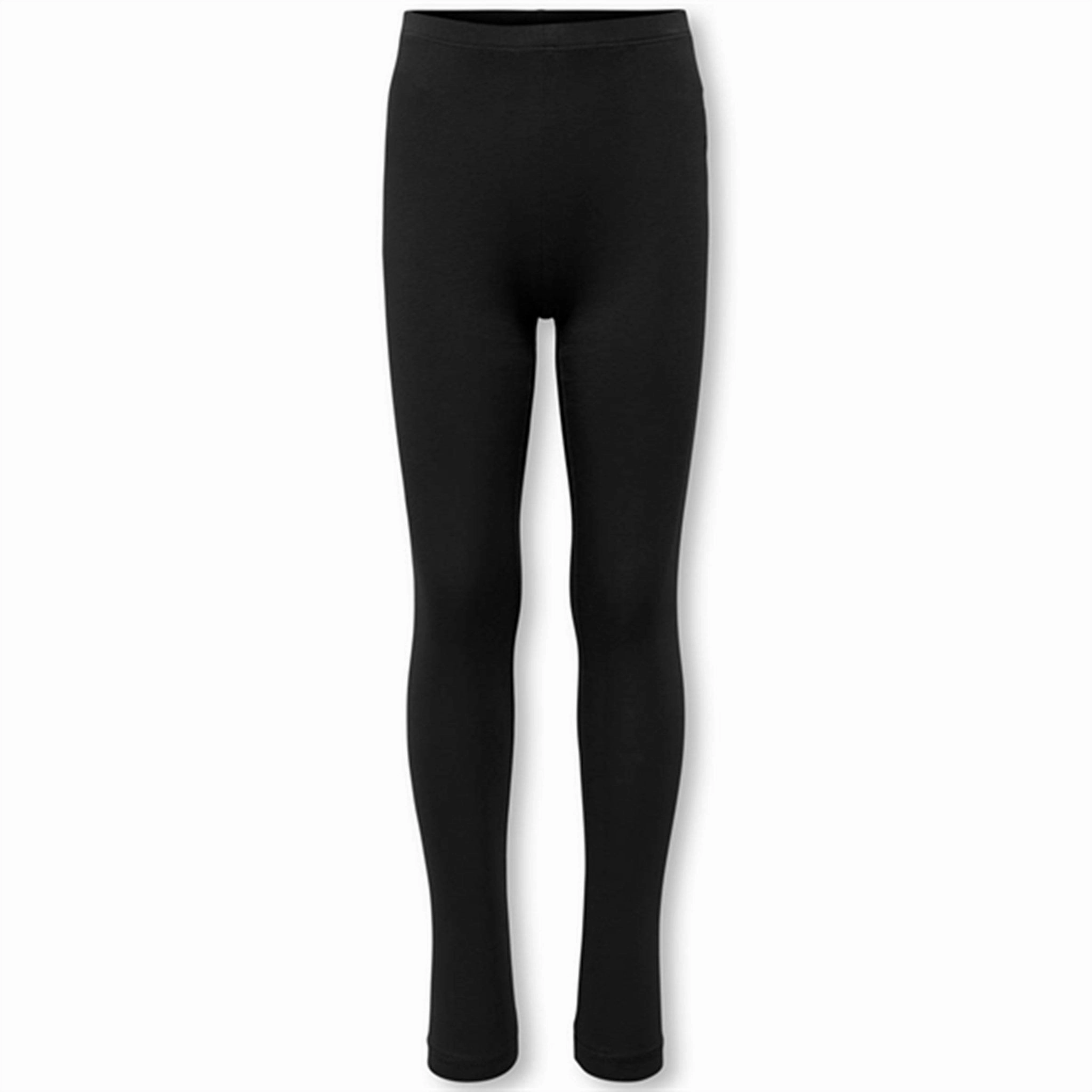 Refined Fabric Reinforced Hemline Kids ONLY Black Nille Leggings Solid Noos