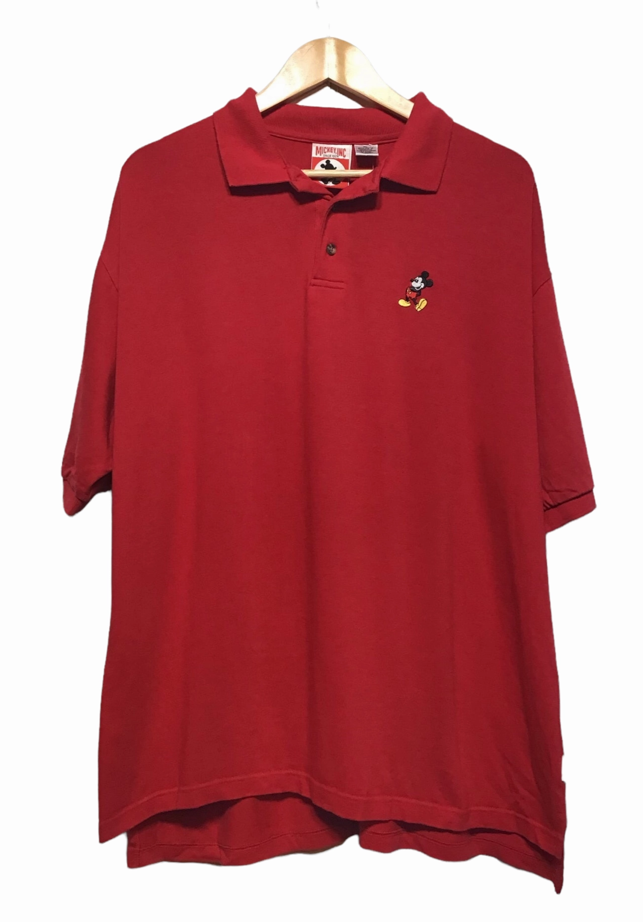 Disney Mickey Mouse Mens Polo Shirt (Size XL) Floral Pattern Chill Vibe