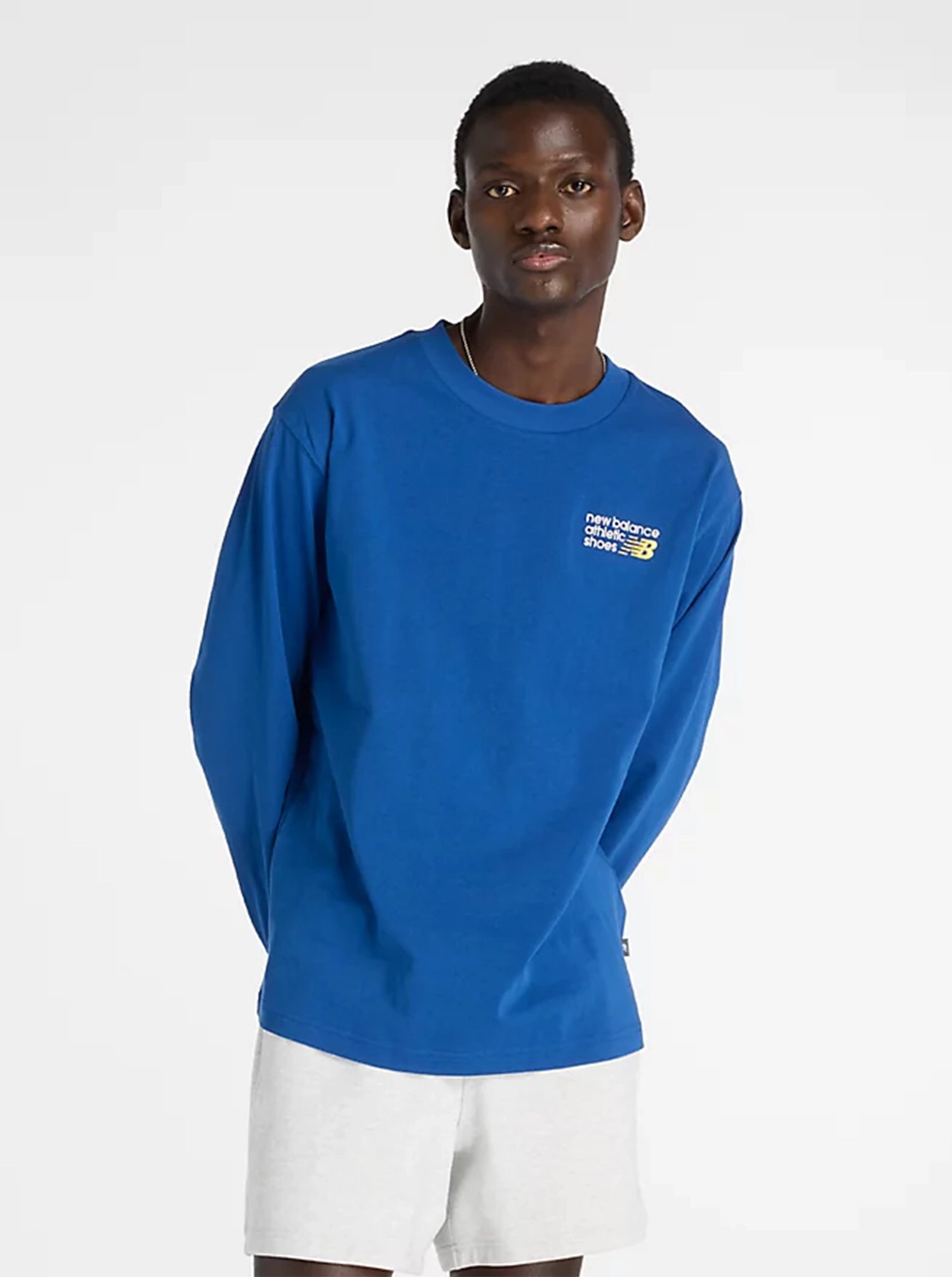 Athletics Relaxed Premium Logo Long Sleeve Casual Touch Ribbed collar