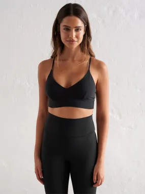 Layering seams Black Sense Strap Bra