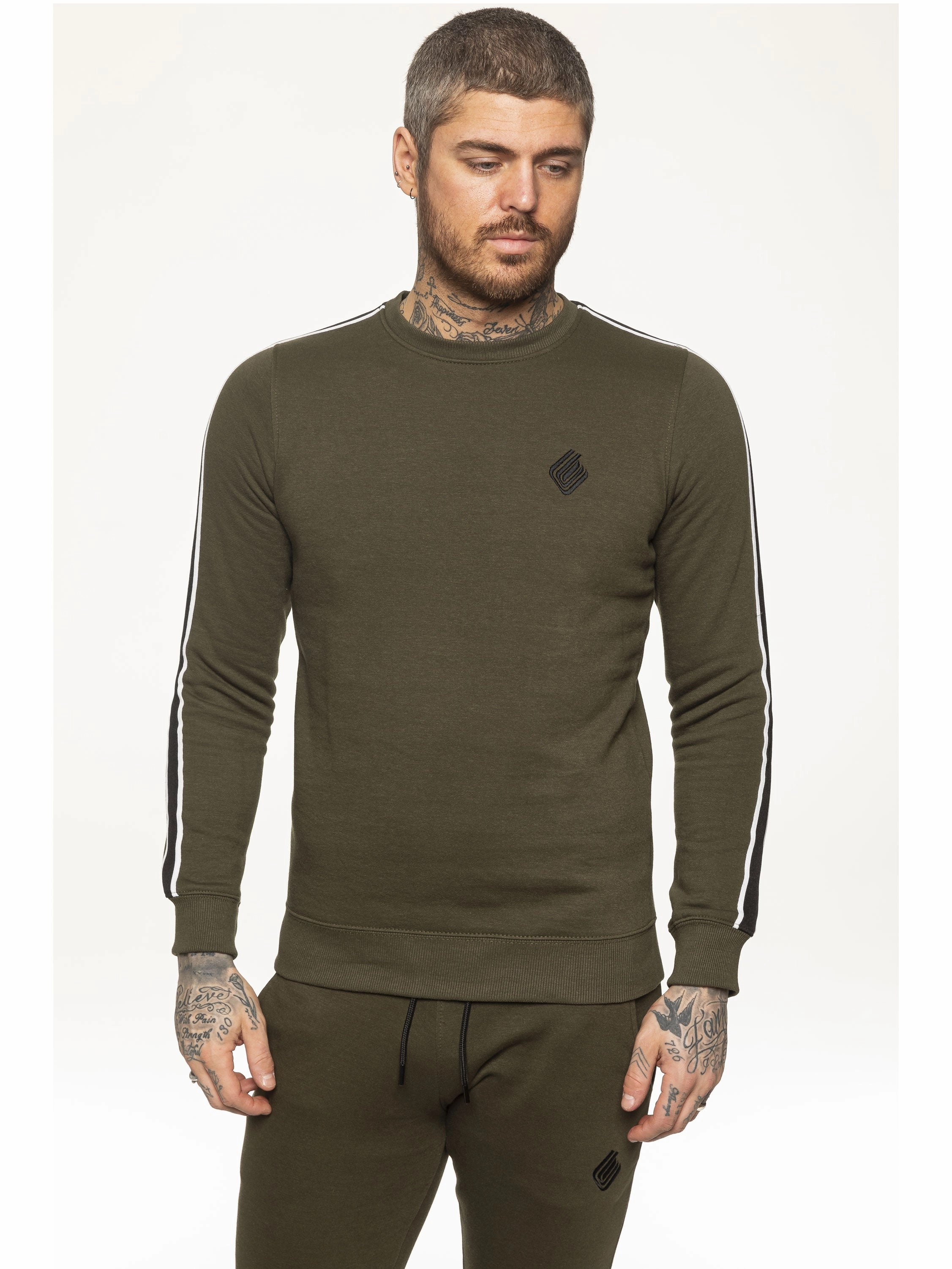 Mens Crew Neck Designer Sweatshirt | Enzo Designer Menswear Compact Knit Technique LowMaintenance Care