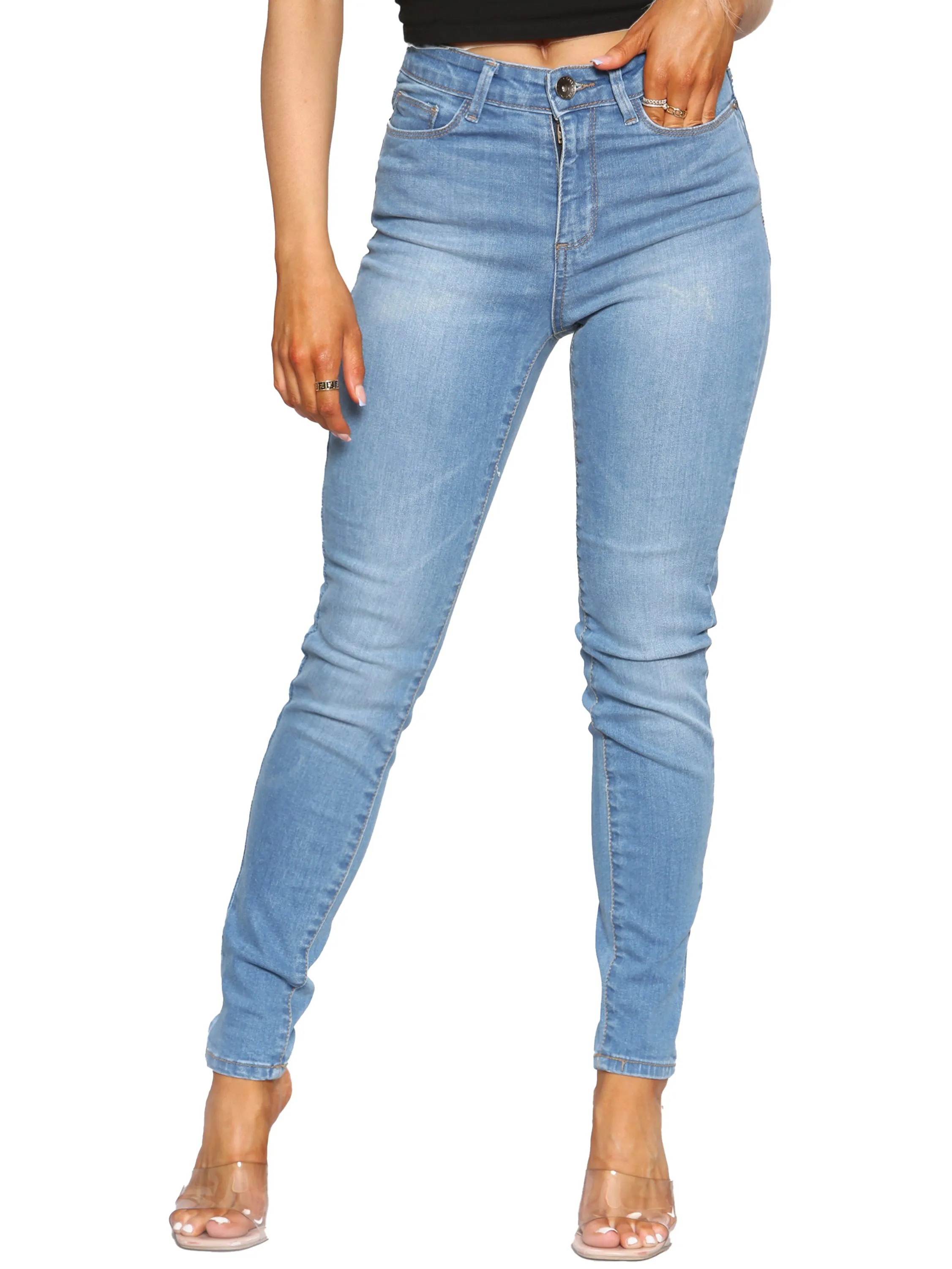 All Style Fit Minimalist Trendy Everyday Enzo | Womens Skinny Stretch Denim Jeans