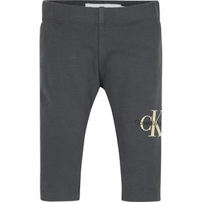 Body-Hugging Wear Urban Commuter Squat Proof Calvin Klein Monogram Leggings Dark Grey