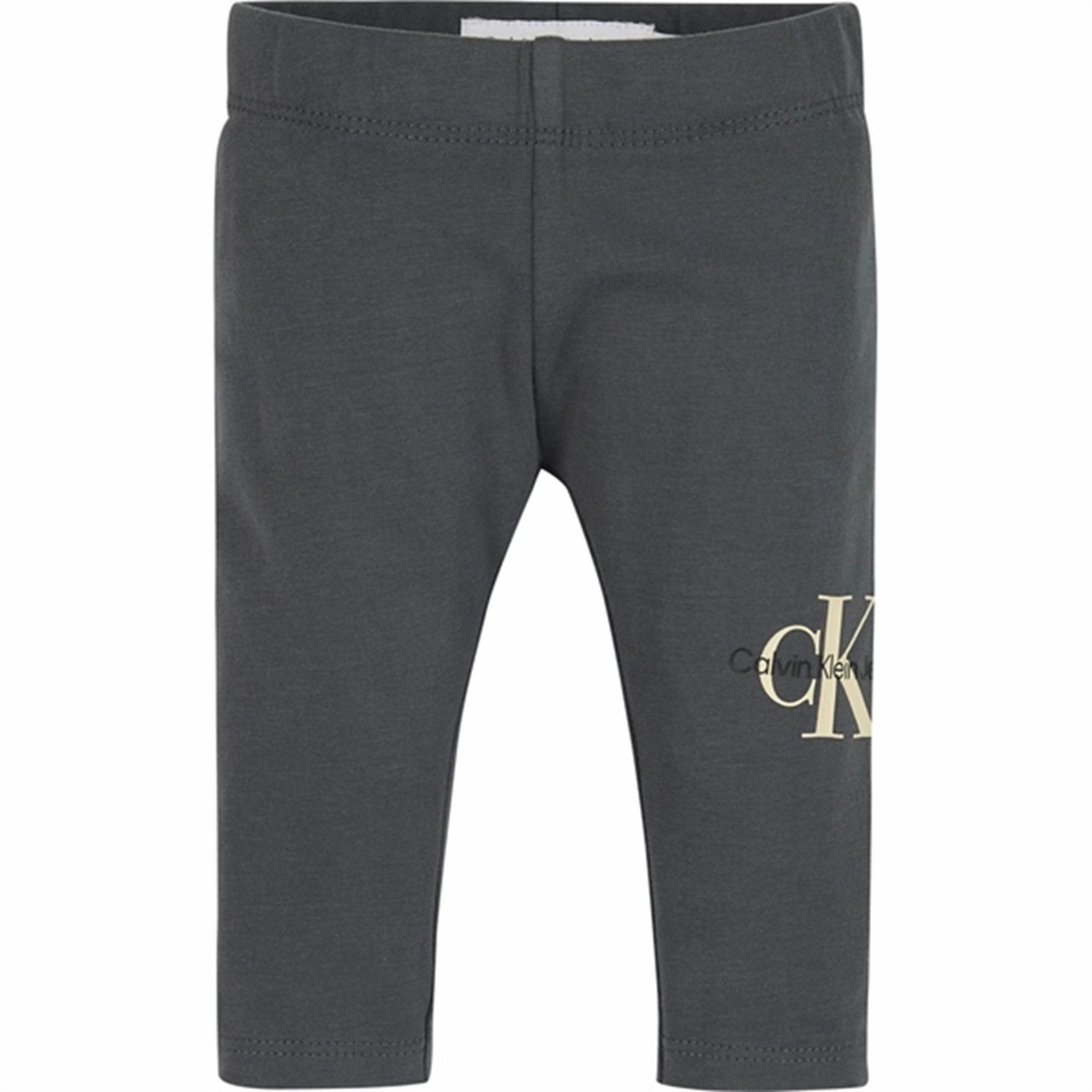Body-Hugging Wear Urban Commuter Squat Proof Calvin Klein Monogram Leggings Dark Grey