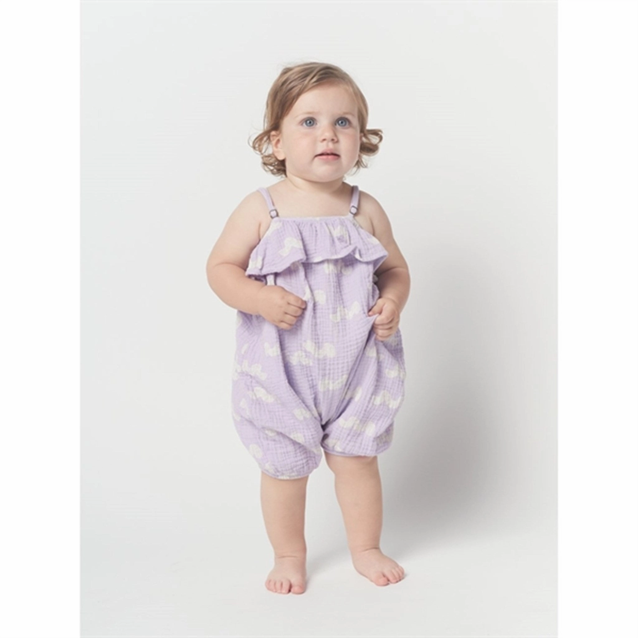 Bobo Choses Lavender Waves All Over Romper Fine Weekend