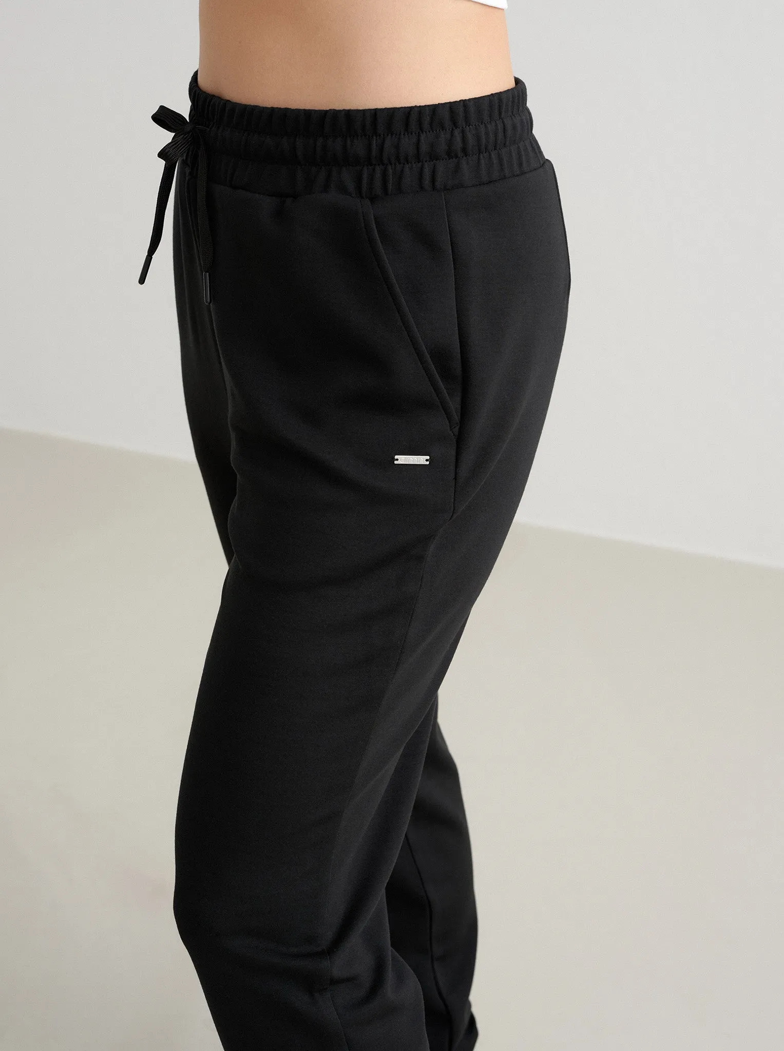 Black Comfy Modal Pants Denim finish