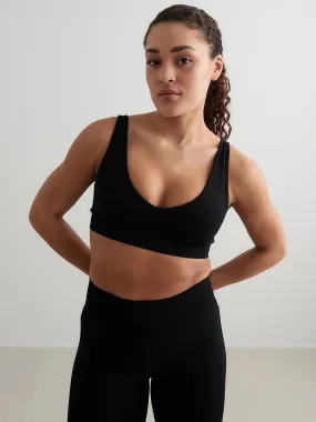 Mesh Black Shape Seamless Deep Cut Bra