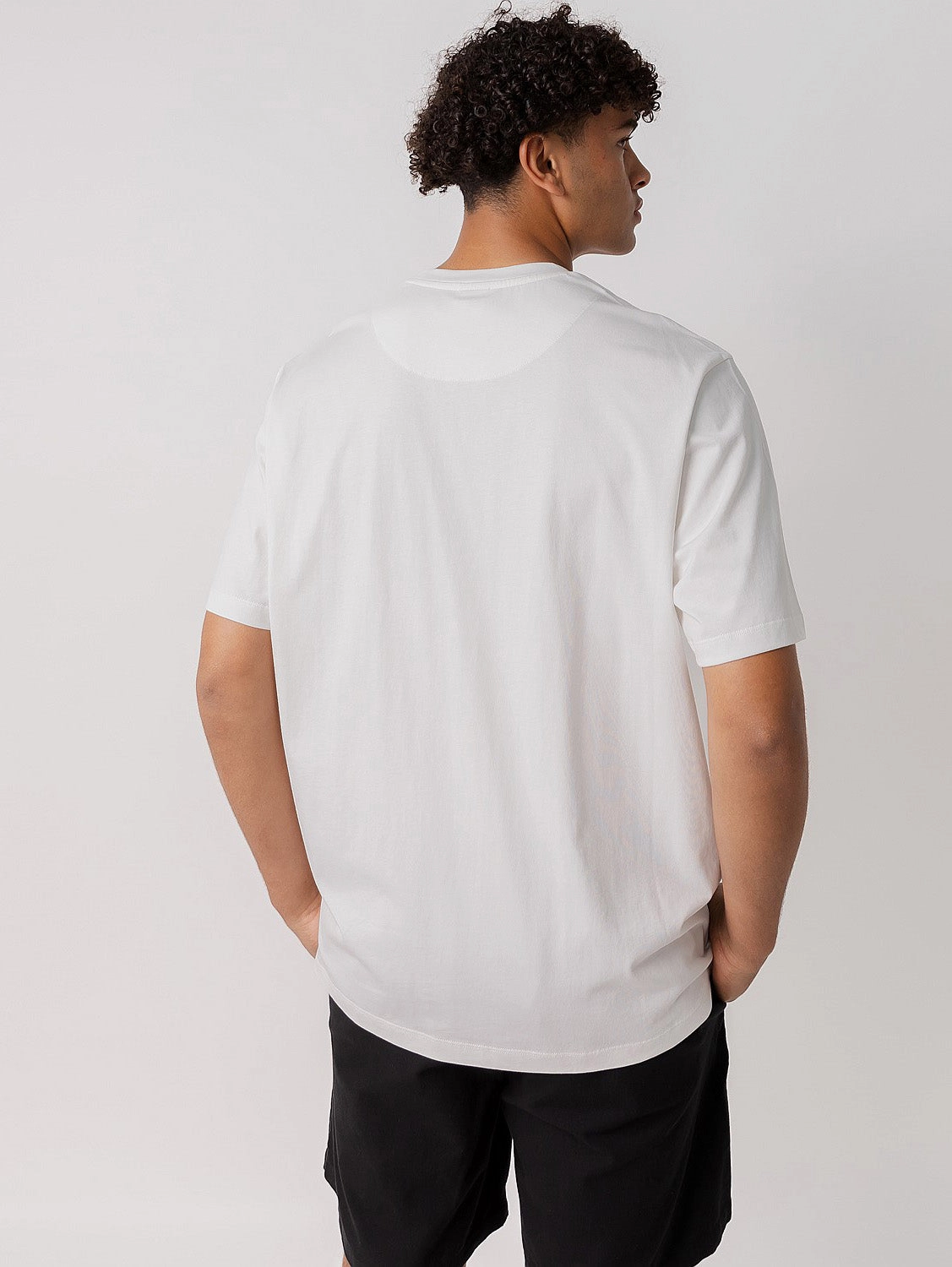 Blur Logo Track Tee in White Cozy Comfort UV Protective Coating