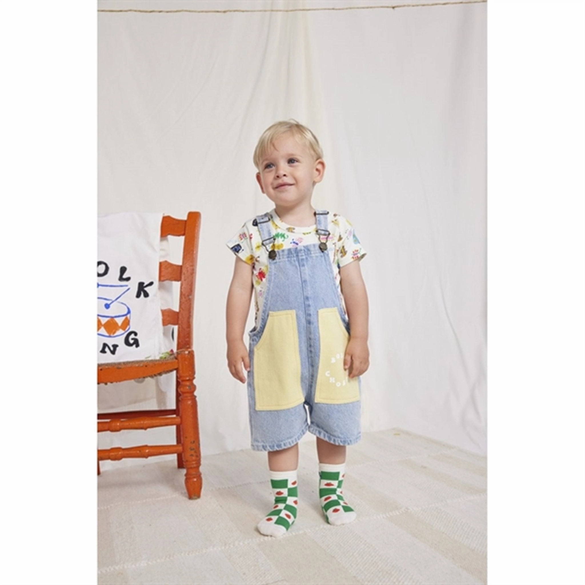 Wide Leg Chilly Day Layers Bobo Choses Baby Bobo Choses Circle Short Dungarees Blue
